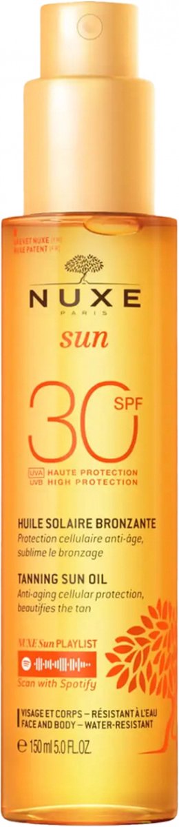 Nuxe Sun, Bräunungsöl für Gesicht und Körper, SPF 30, 150 ml