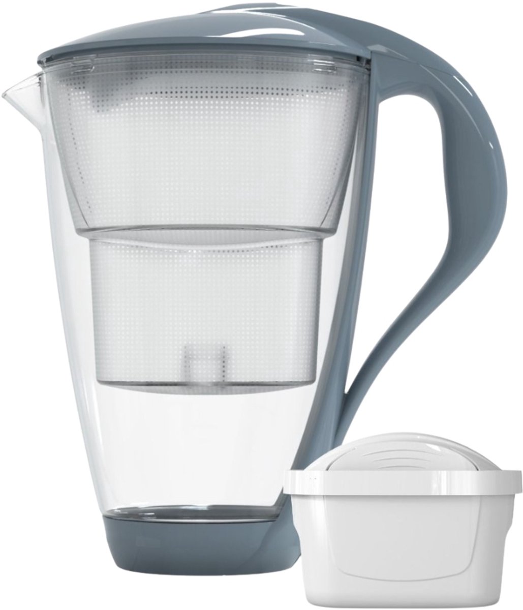 Dafi Crystal Led, Glasfilterkanne, Stahl, 2 l + Unimax-Filter, 1 Stück