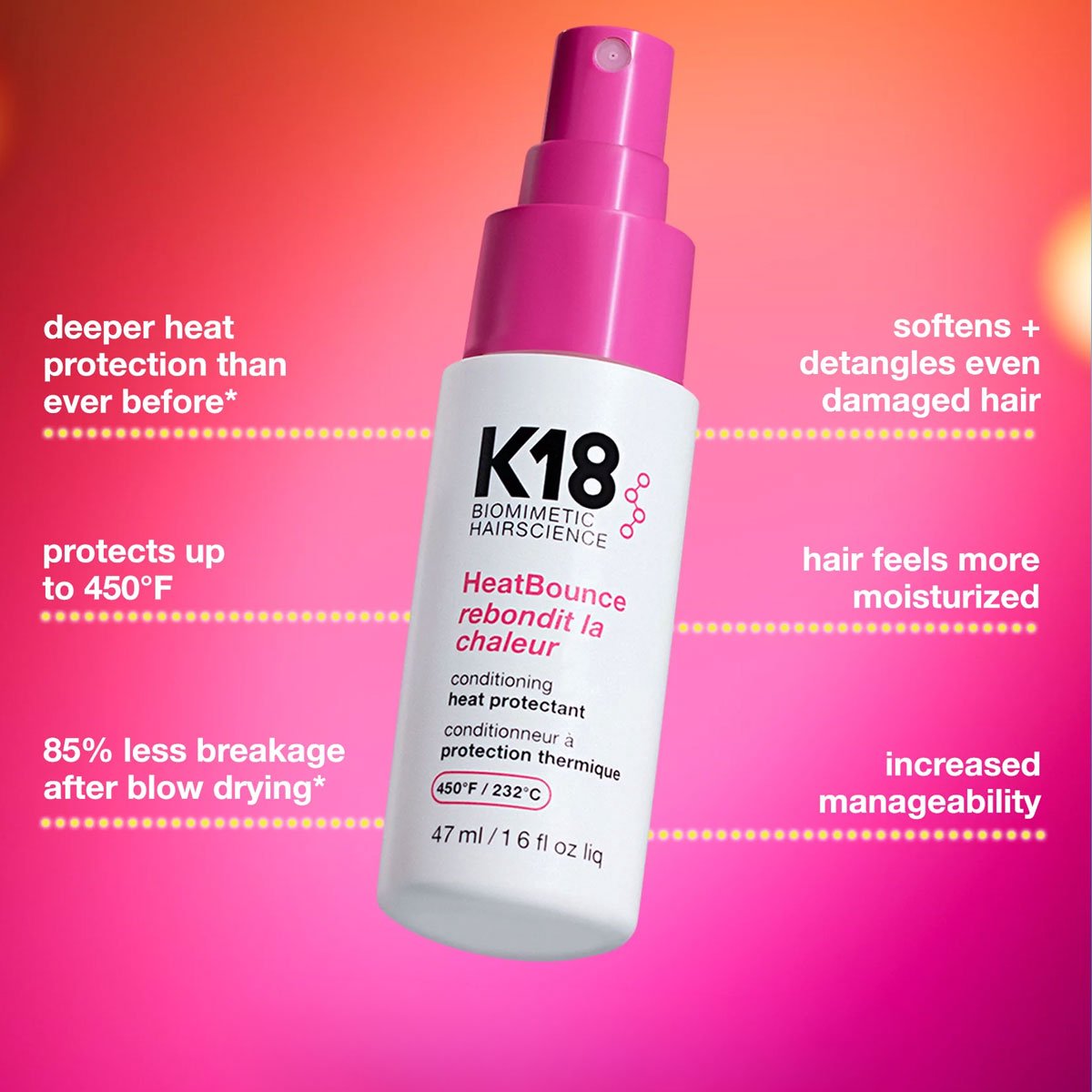 Salon Blowout für zu Hause – Hitzeschutz- und Styling-Haarpflege-Set, K18