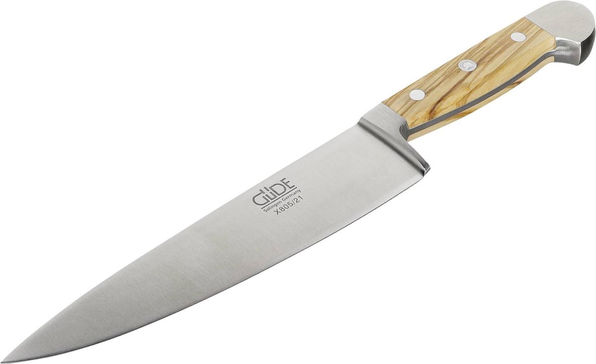 Güde Alpha Olive Kochmesser 21 cm - CVM-Messerstahl - Griffschalen Olivenholz
