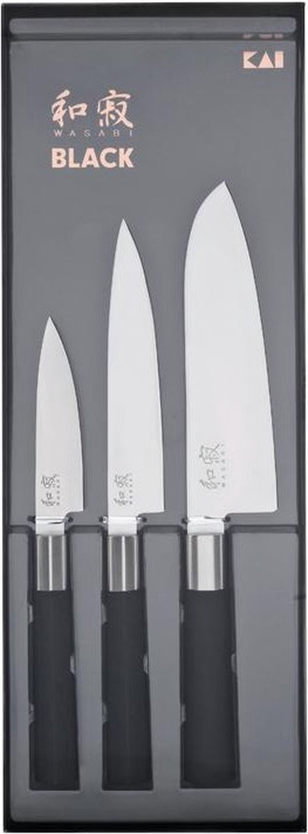 KAI Wasabi Black 3-teiliges Messerset Japan