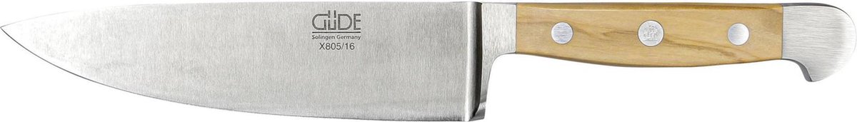 Güde Alpha Olive Kochmesser 16 cm - CVM-Messerstahl - Griffschalen Olivenholz