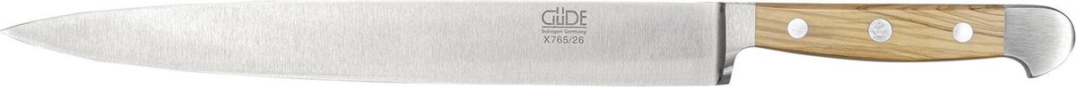Güde Alpha Olive Schinkenmesser 26 cm - CVM-Messerstahl - Griffschalen Olivenholz