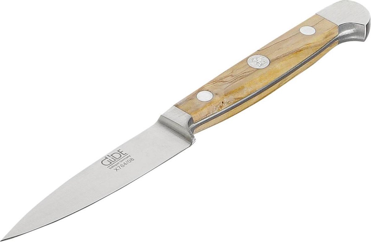 Güde Alpha Olive Spickmesser 8 cm - CVM-Messerstahl - Griffschalen Olivenholz