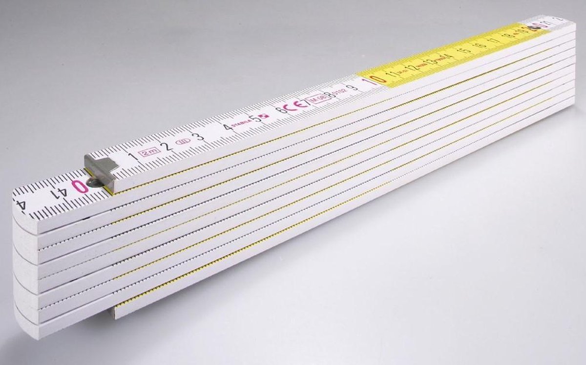 10x STABILA Gliedermaßstab 2 m Holz Type 417 Weiß/Gelb im Set