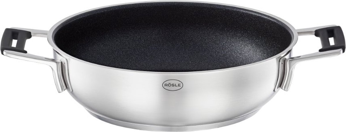 Rösle Silence PRO Servierpfanne 24 cm mit Antihaftversiegelung ProResist - Edelstahl