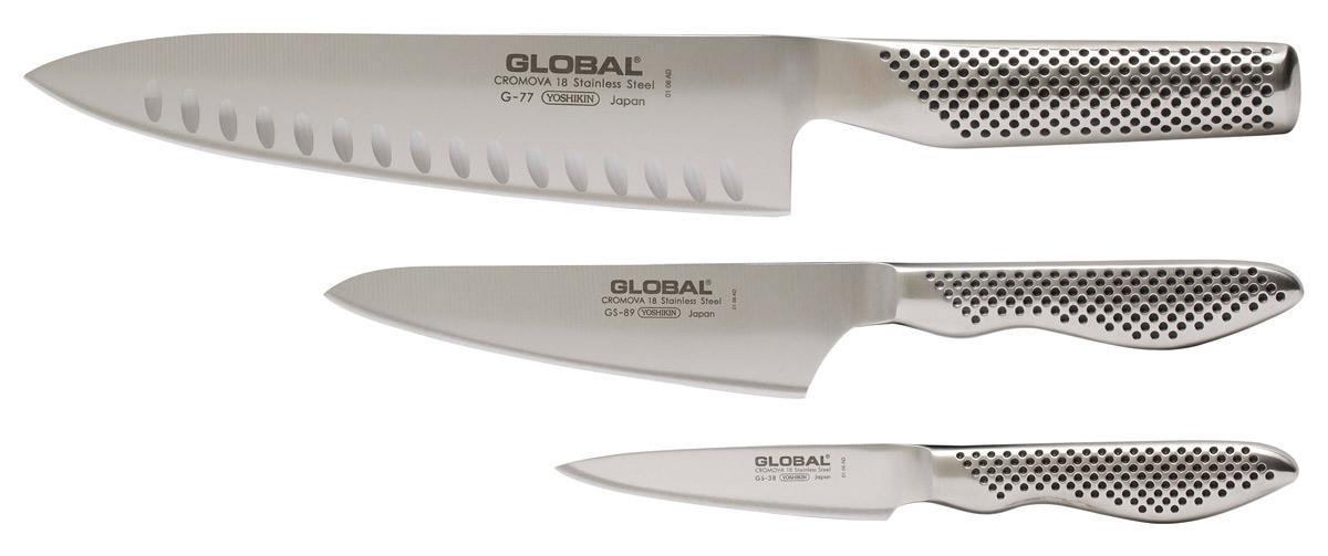 Global G-773889 Messerset 3-teilig - Cromova 18 Stahl