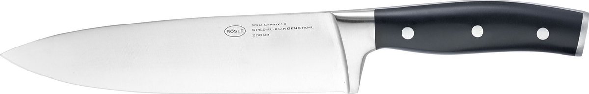 Rösle Tradition Kochmesser 20 cm - CVM-Messerstahl mit POM-Kunststoffgriff