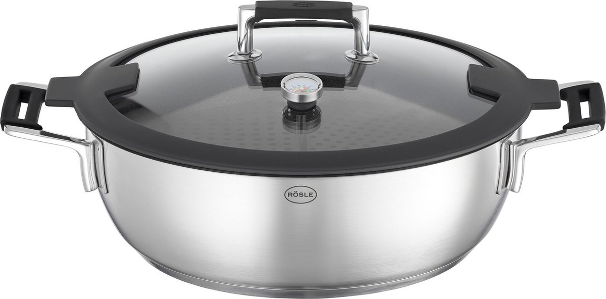 Rösle Silence PRO Aroma Dampfgarer 28 cm mit ProResist Antihaftversieglung - Edelstahl