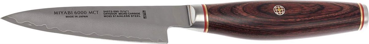 Miyabi 6000 MCT Shotoh 9 cm - geformter Pakkaholz-Griff - MC63 - Braun