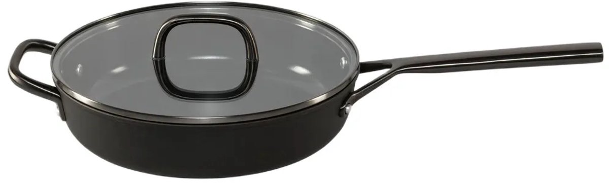 Zwilling Milano Schmorpfanne mit Glasdeckel Schwarz 28 cm - Aluminium
