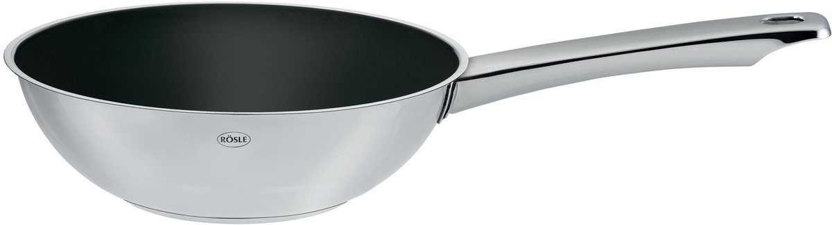 Rösle Moments Wokpfanne 28 cm mit schwarzer Antihaftversiegelung ProPlex