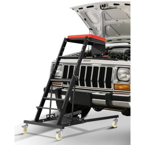 VEVOR Automotive Topside Creeper, with Adjustable Height 1219-1930 mm, 400 LBS Capacity High Creeper, 4 Swivel Caster Wheels, Heavy Duty Creeper for Auto Repair and Maintenance