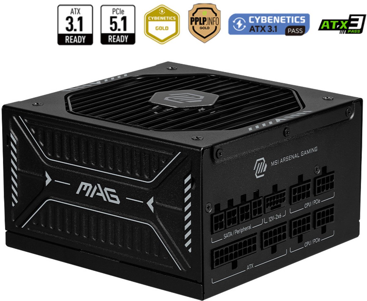 MSI MAG A850GLS PCIE5 power supply unit 850 W 24-pin ATX ATX Black