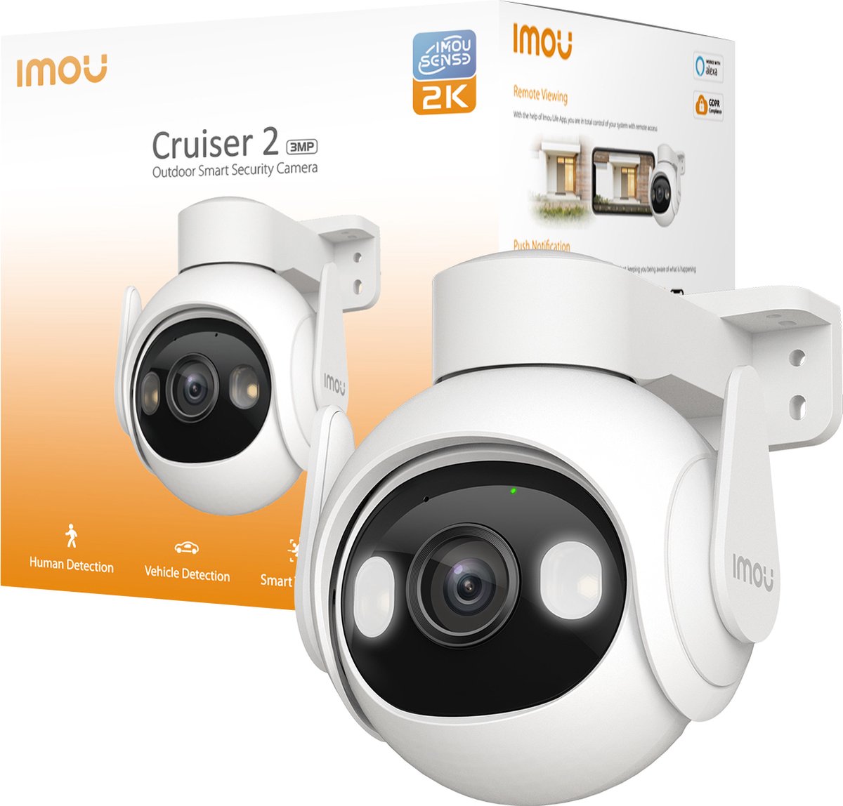 IMOU Dual Vision Kit - Telecamere di sicurezza rotante da 3MP e fisse da 3M, 3MP（Rotante）+3MP（Fissa）