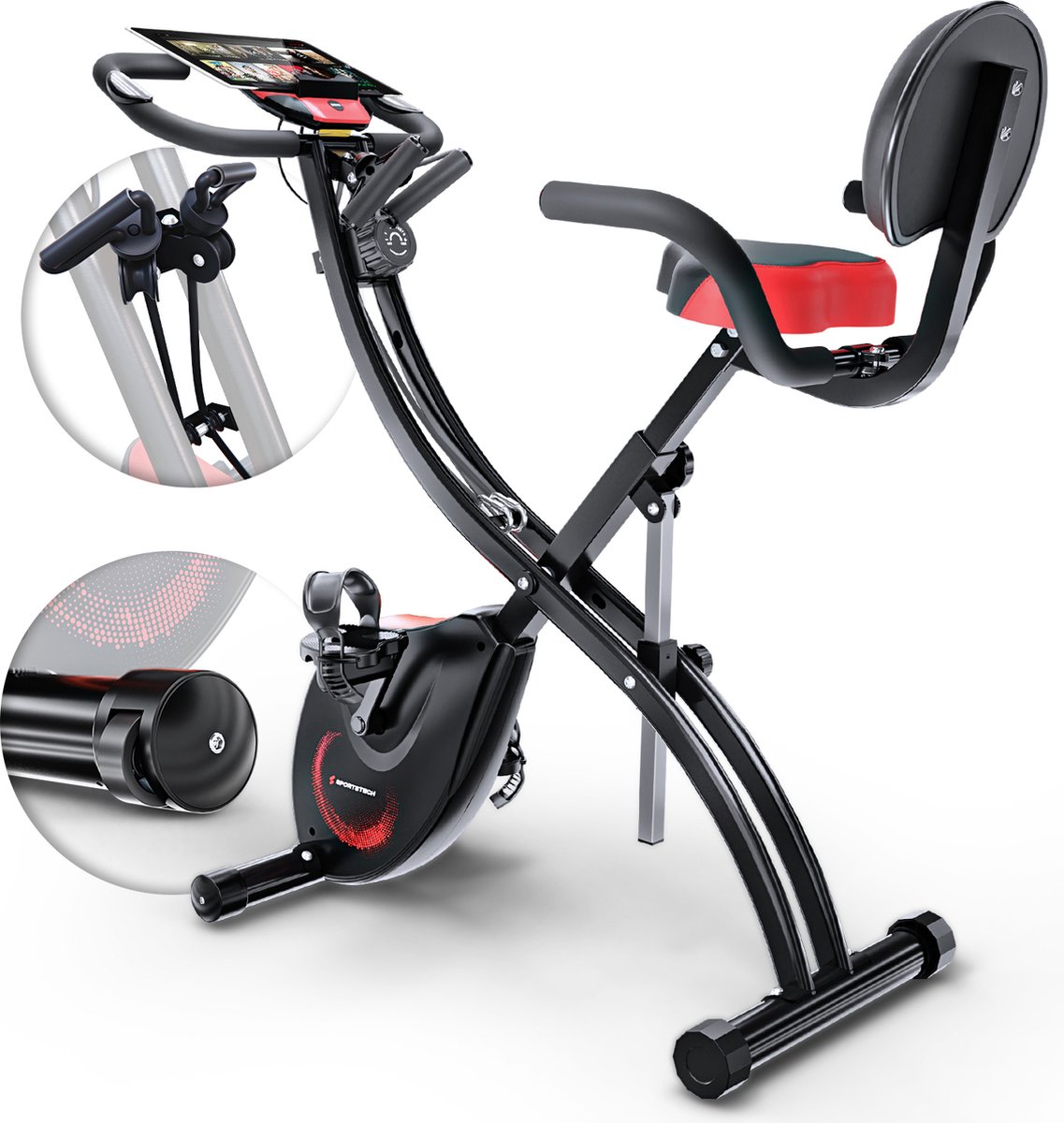 Sportstech Ergometer X150, 3in1 Fitnessfahrrad, Inklusive Transportrollen, 8 Widerstandsstufen, aus robustem Stahl