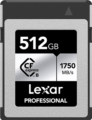 Lexar Professional CFexpress Type B Silver - 512GB - Read speed 1750MB/s - Write speed 1300MB/s