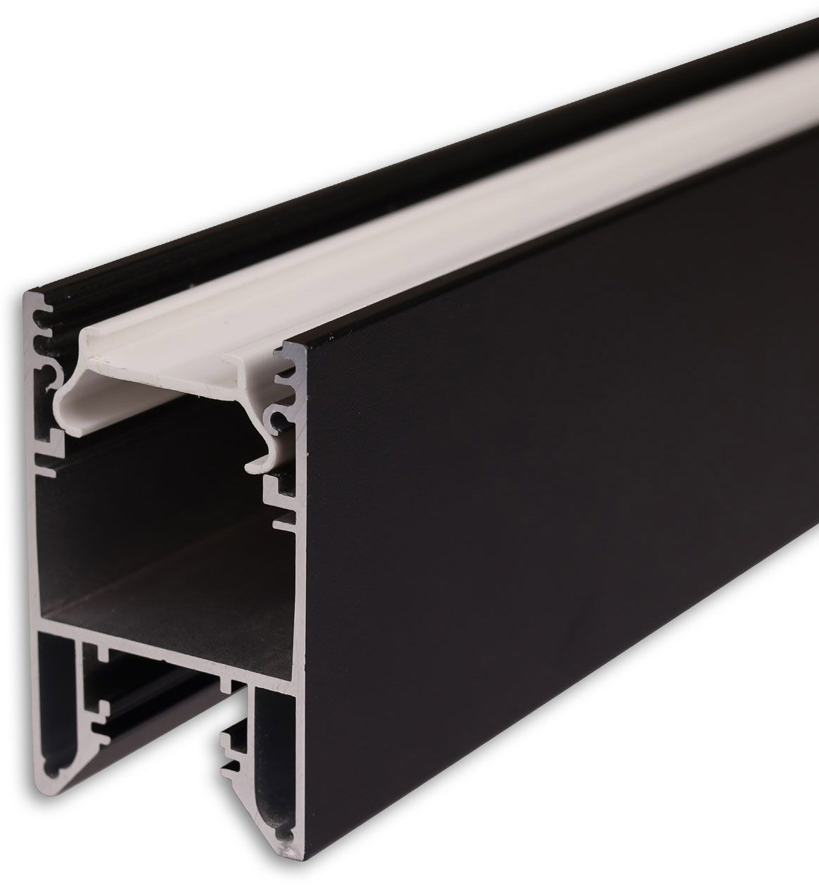 ISOLED LED Leuchtenprofil HALON Aluminium schwarz RAL 9005, 300cm, mit einklickbarem Kühlstreifen