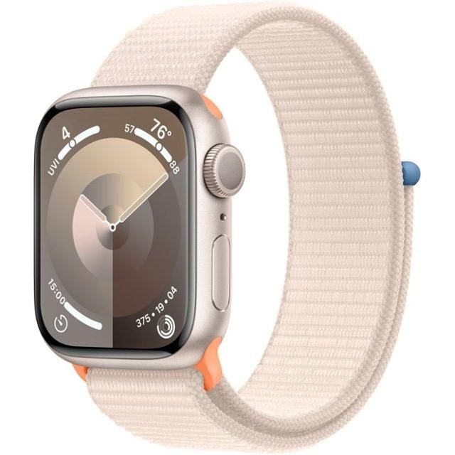 Apple Watch Series 9 - 41 mm - Alluminio - luce stellare - GPS + Cellular