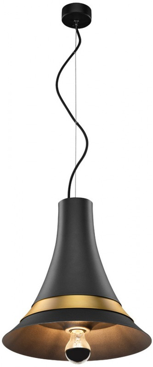 SLV BATO 35 PD, Indoor Pendelleuchte, schwarz/messing, E27, max. 60W - Pendelleuchten