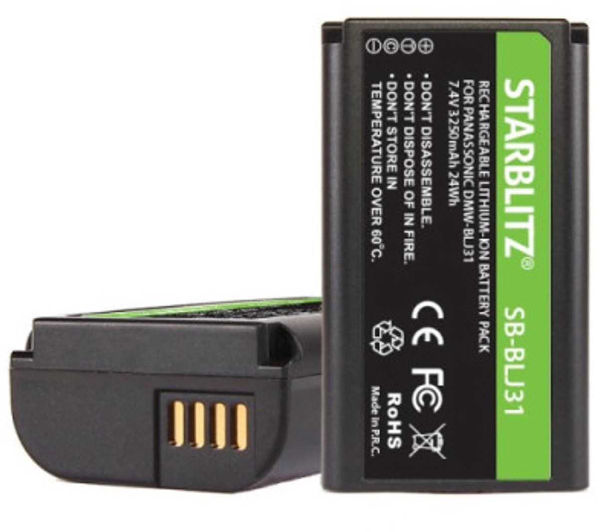 Starblitz DMW-BLJ31 - Accu Li-Ion 3250mAh - Compatibile con fotocamere system Panasonic