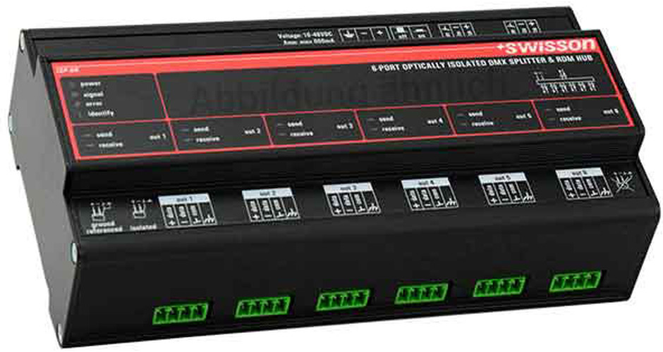 Swisson ISP-6R-RJ45B Hutschienen Splitter