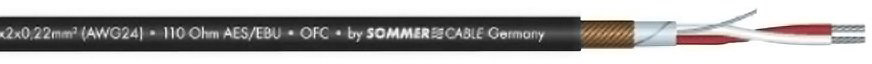 SOMMER CABLE DMX Kabel 2x0,22 100m sw SC-Semicolon