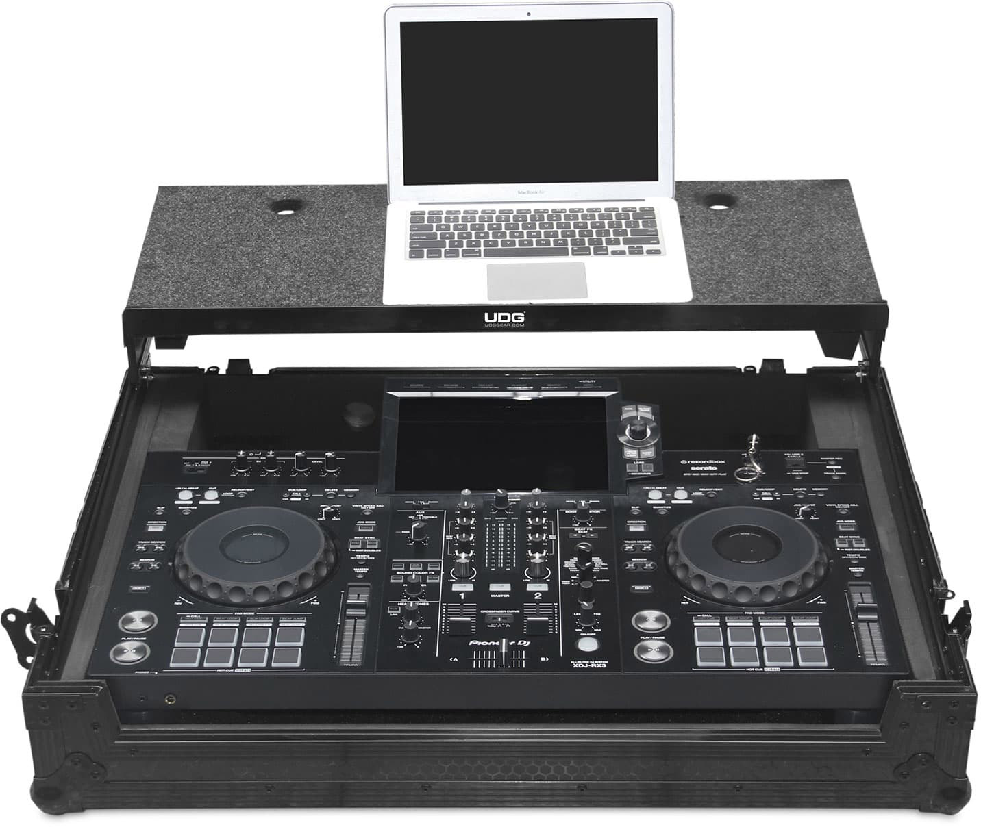UDG Ultimate Flight Case Pioneer DJ XDJ-RX3 Schwarz Plus (Laptop-Ablage + Rollen)
