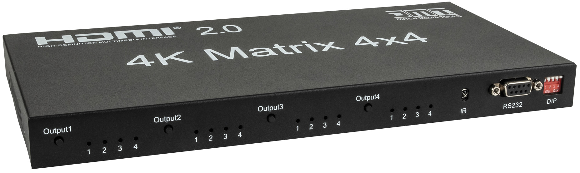 DMT VT101 – HDMI-Matrix 4x4, 4 Eingänge/4 Ausgänge, routbarer HDMI-Switch mit Fernbedienung