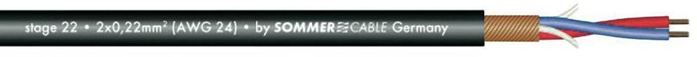 SOMMER CABLE Mikrofonkabel 2x0,22 100m sw Stage 22