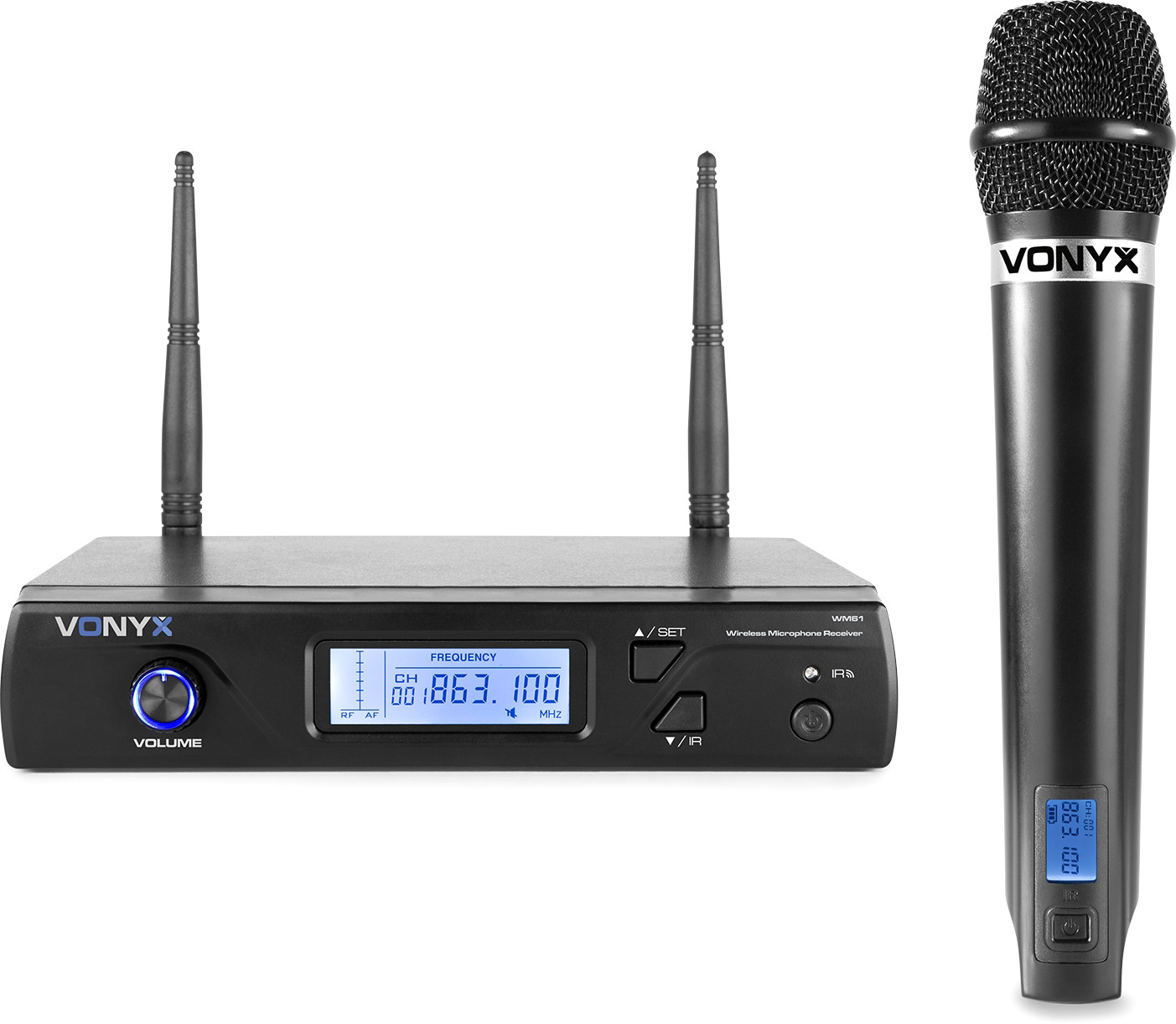 Vonyx WM61 Drahtloses Mikrofon UHF 16Ch mit 1 Handmikrofon