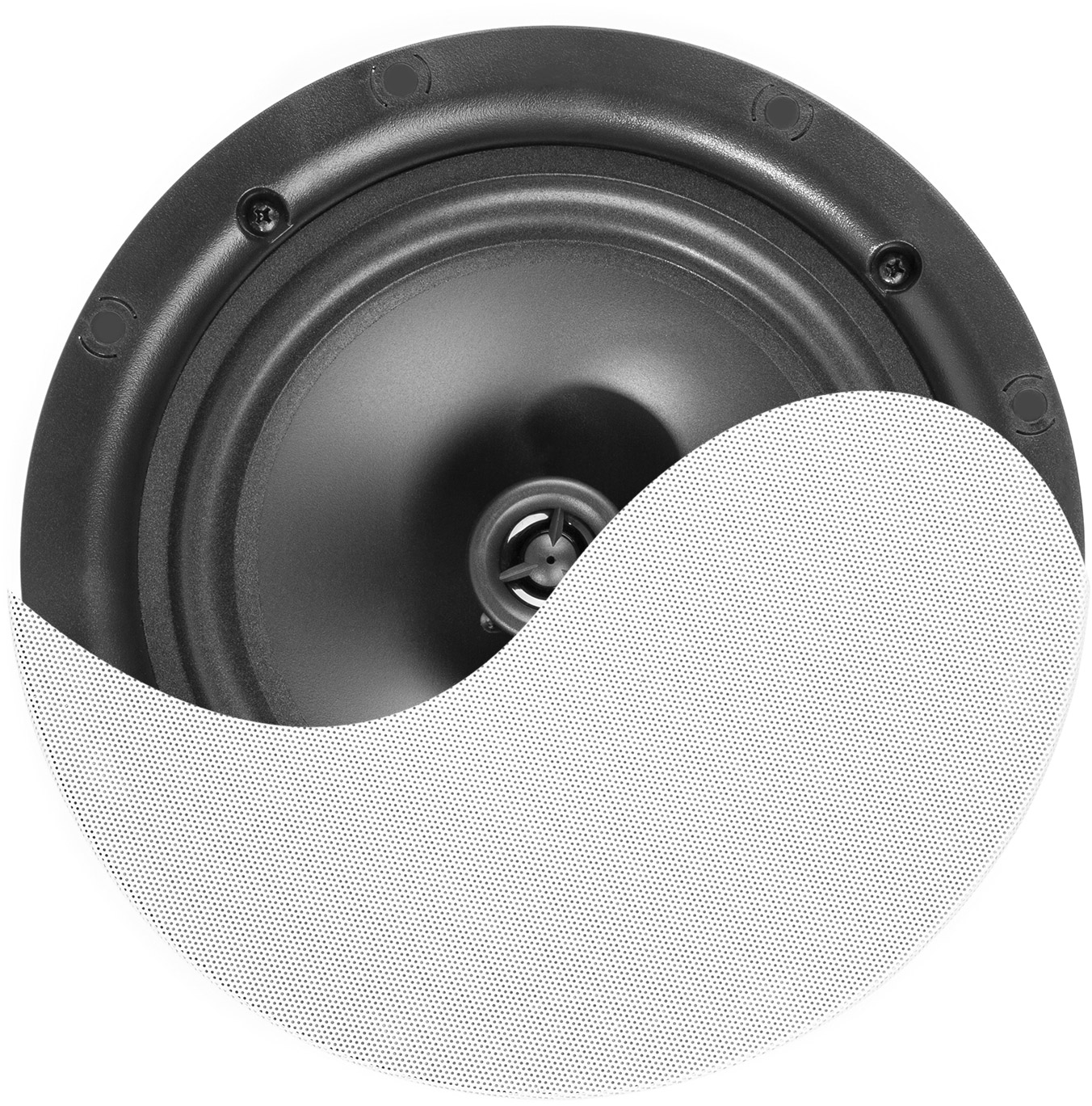 Power Dynamics NCBT601 Verstärkter Low Profile-Deckenlautsprecher BT 6,5" Weiß