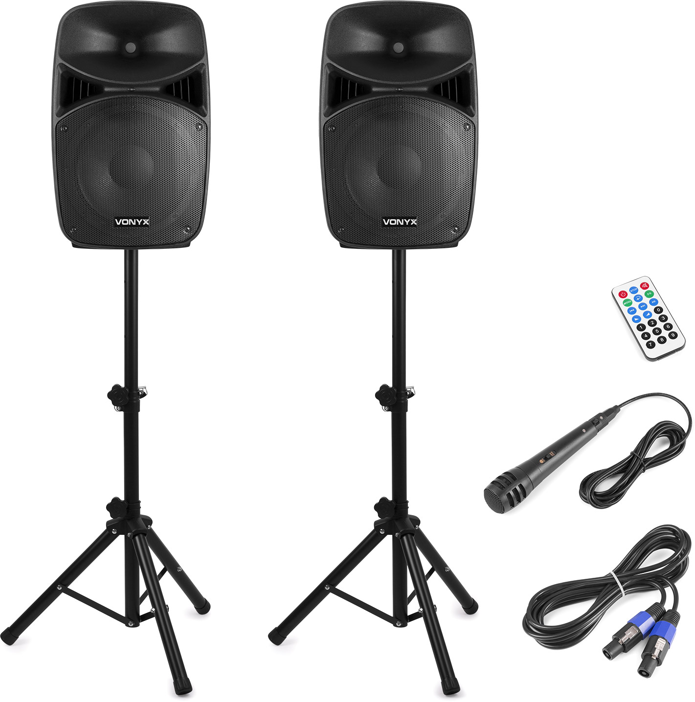 Vonyx VPS122A Plug & Play 800W Lautsprecher-Set mit Ständern