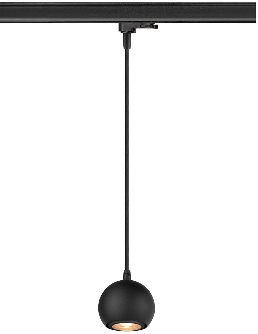 SLV LIGHT EYE® 90, 3~ Pendelleuchte, GU10, Pendellänge 150cm, 1x max. 6W, matt schwarz - Leuchten mit 3 Phasen Adapter 230V
