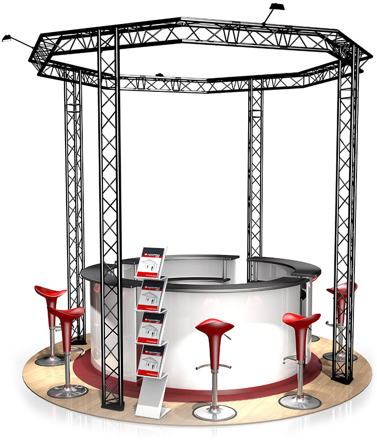 Messestand FD 23 - 3,5 x 3,5 x 3,5 m (LxBxH) - 12 m² Schwarz