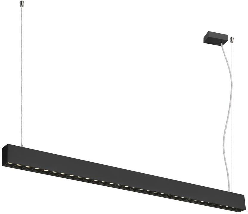 SLV GLENOS® PRO, Pendelleuchte, 1,2m, DALI, UGR16, Pendellänge 210 cm, 4000K, 75°, schwarz - Pendelleuchten