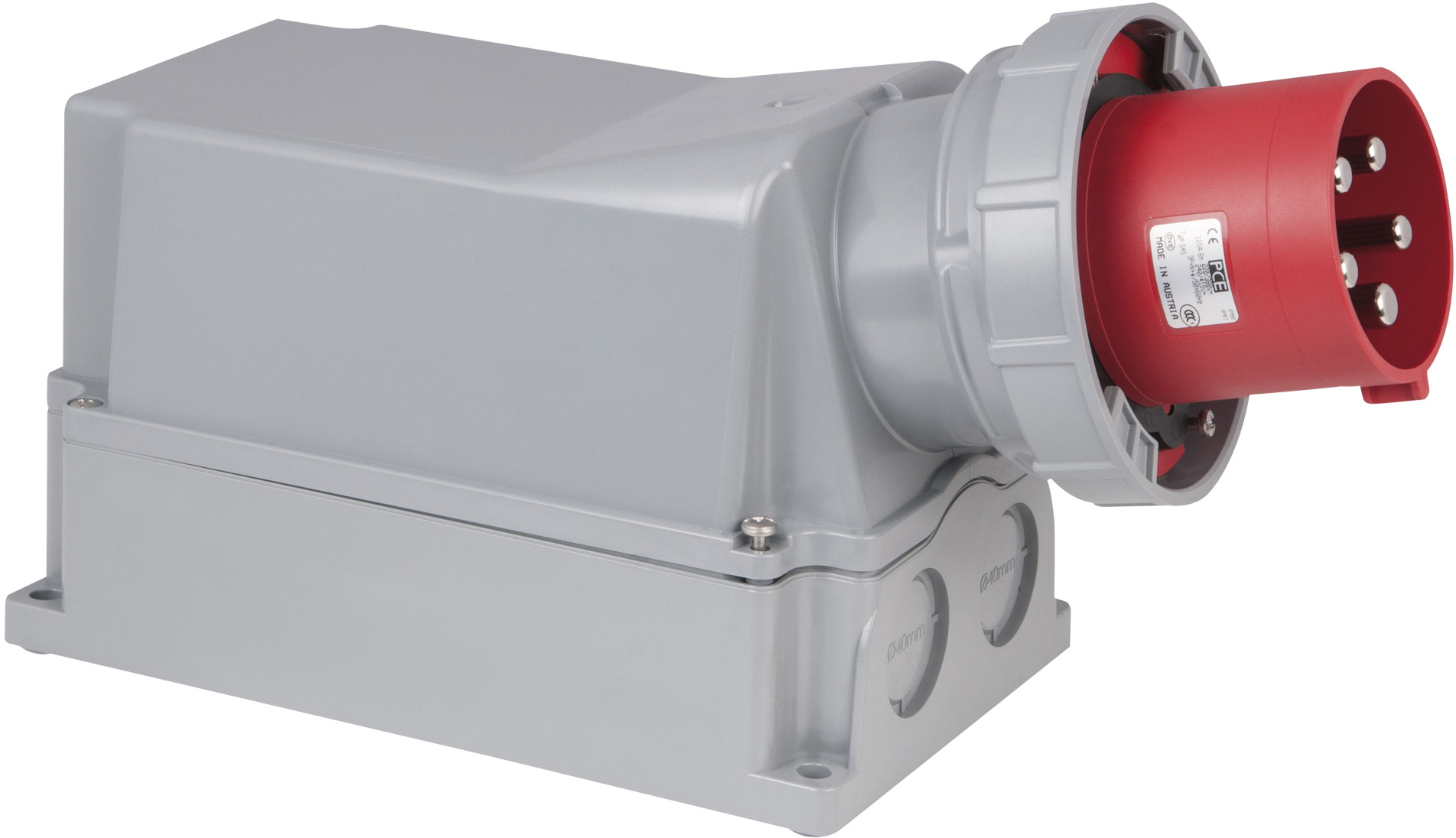 PCE CEE 125 A/400 V 5P Wandhalterung - Stecker Rot