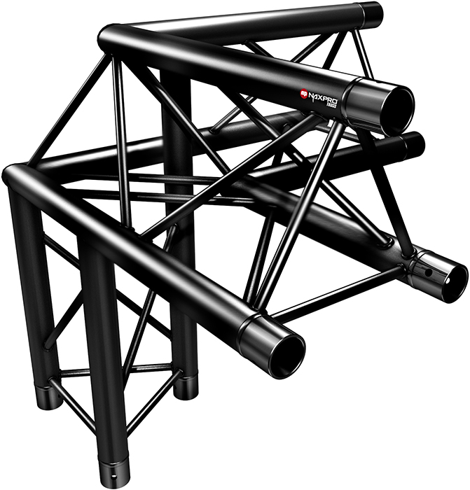 Traversen Naxpro-Truss FD 23 C32 90° 3 Weg Winkel Schwarz
