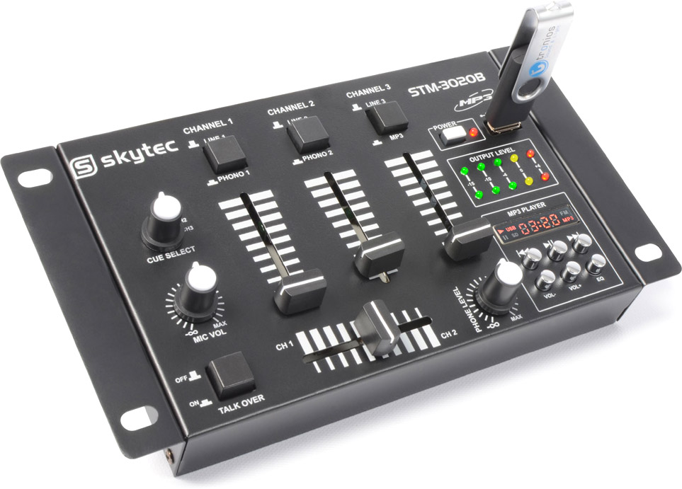 Skytec STM-3020B 6-Kanal-Mischpult USB/MP3 - Schwarz