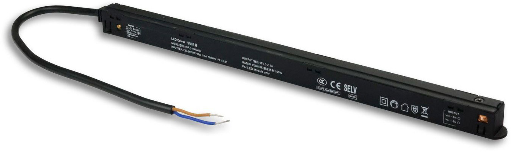 ISOLED Track48 Inline-Trafo schwarz, 150W, 48V DC