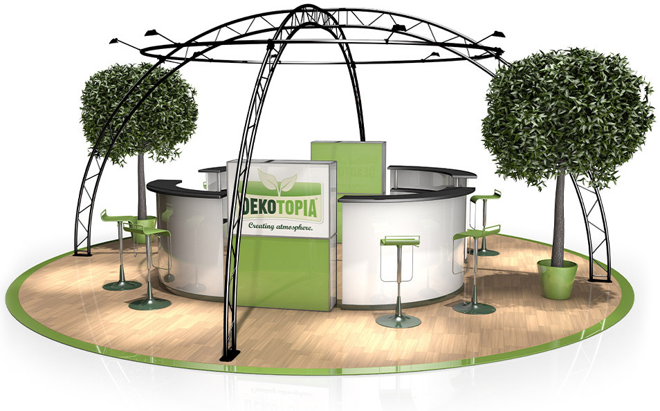 Messestand FD 22 - 6,5 x 6,5 x 3,0 m (LxBxH) - 34 m² Schwarz