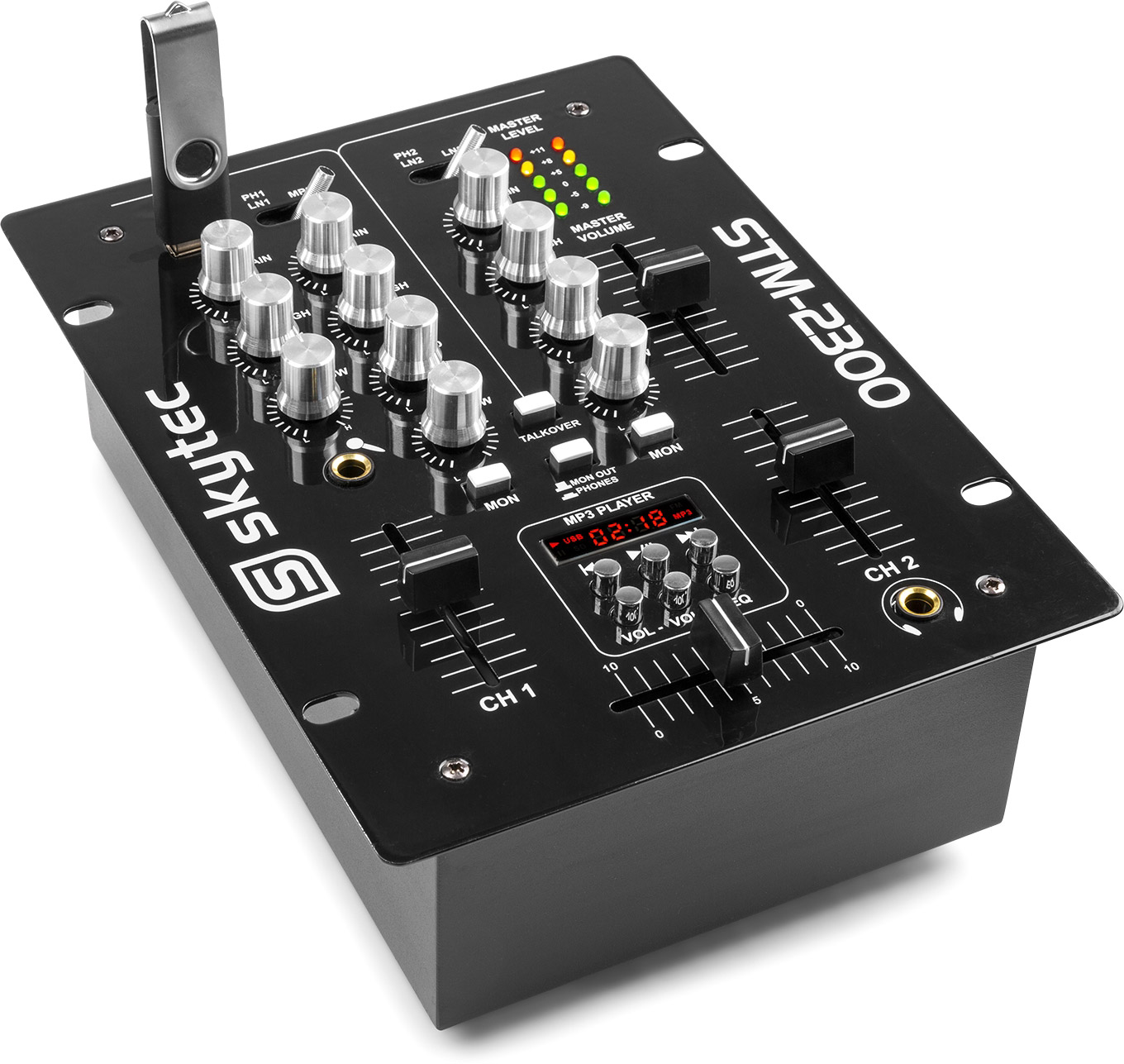 Skytec STM-2300 2-Kanal-Mischpult USB/MP3