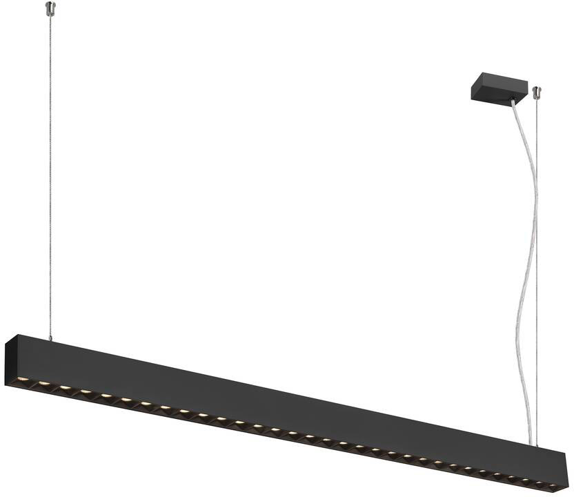 SLV GLENOS® PRO, Pendelleuchte, 1,2m, DALI, UGR16, Pendellänge 210 cm, 3000K, 75°, schwarz - Pendelleuchten