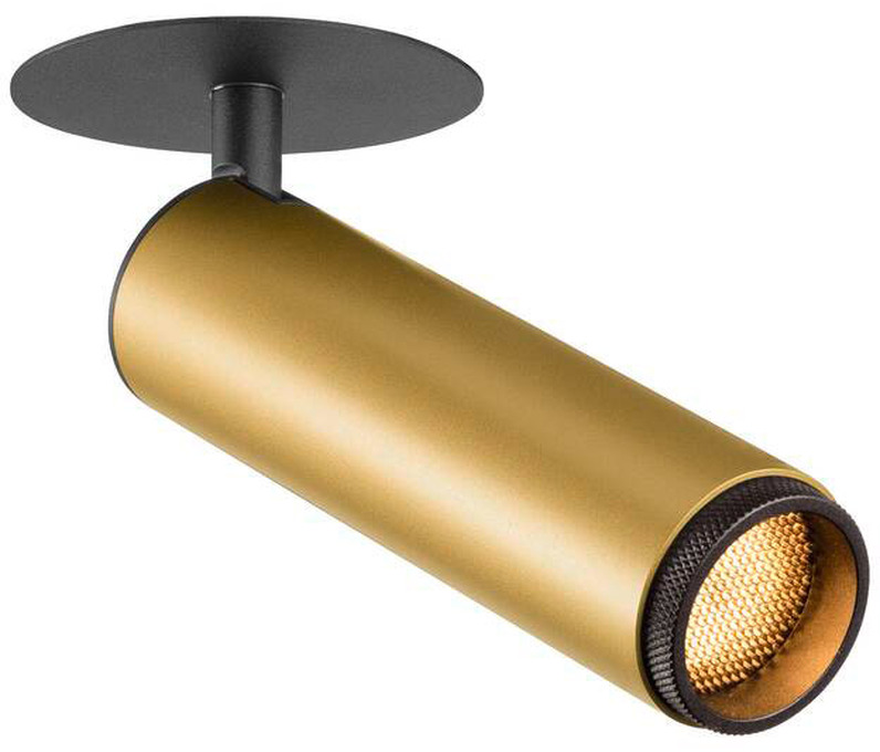 SLV GRIP! M, Deckeneinbauleuchte, PHASE, 3000 K, 42°, IP20, zylindrisch, gold / schwarz - Downlights