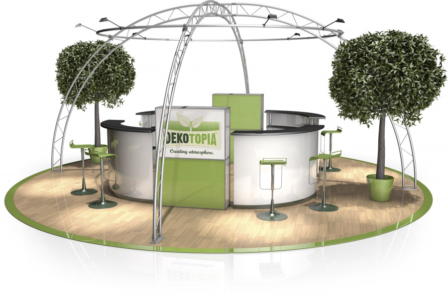 Messestand FD 22 - 6,5 x 6,5 x 3,0 m (LxBxH) - 34 m² Alu