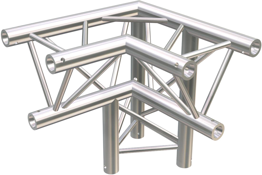 LITECRAFT TRUSS LT33 C33 3-Weg Winkel 90° rechts, Spitze unten, inkl. Verbindersatz