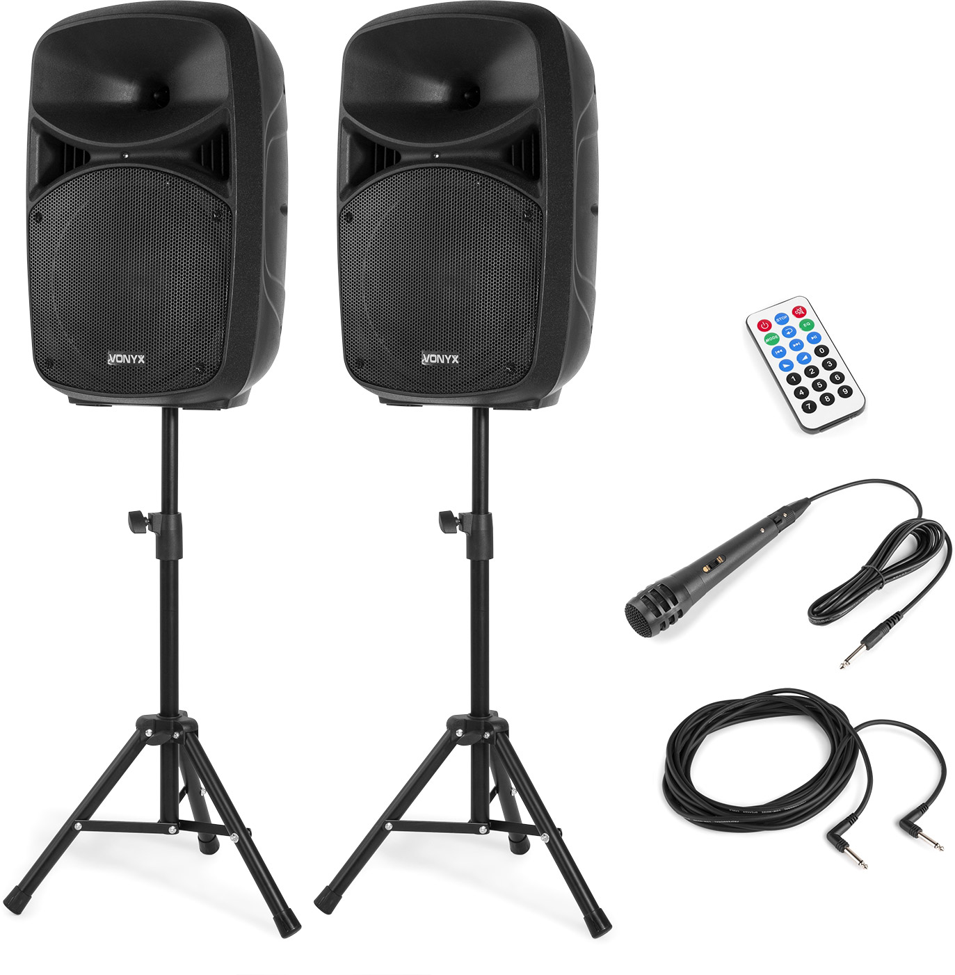 Vonyx VPS102A Plug & Play 600W Lautsprecher-Set mit Ständern
