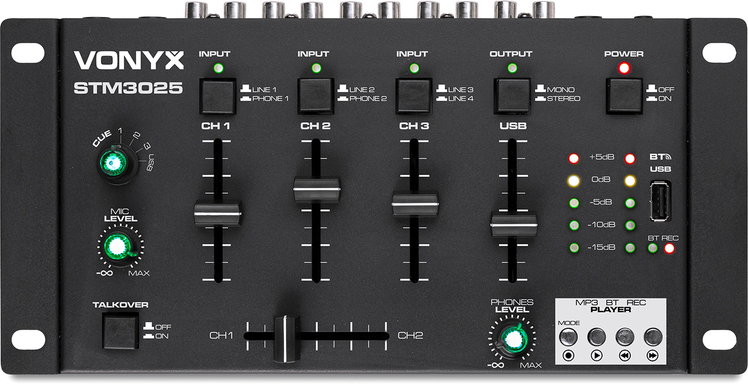 Vonyx STM3025 7-Kanal-Mischpult USB/MP3/BT