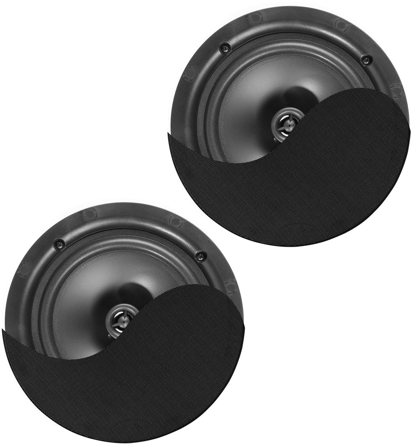 Power Dynamics NCBT5B Verstärktes Low Profile Deckenlautsprecher-Set BT 5,25" Schwarz