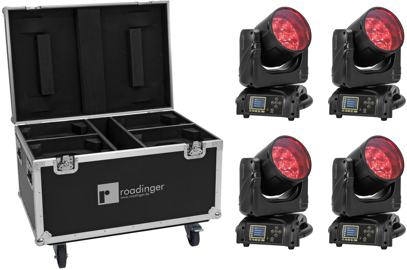 FUTURELIGHT Set 4x EYE-740 MK2 + Case mit Rollen